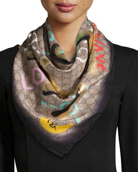 authentic gucci scarf box|Gucci head scarf women.